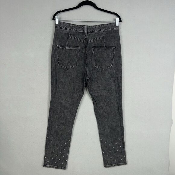 Anthropologie Pilcro Jeans Womens 28 High Rise Slim Studded Rhinestone Denim Y2K - Picture 11 of 16